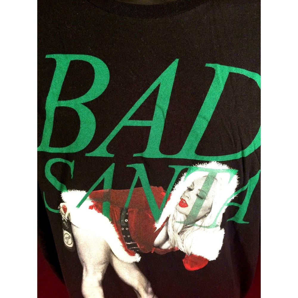 TWO IN THE SHIRT Men's Size XL Black Sweater Christmas Santa Sexy Pinup Model - Picture 3 of 4